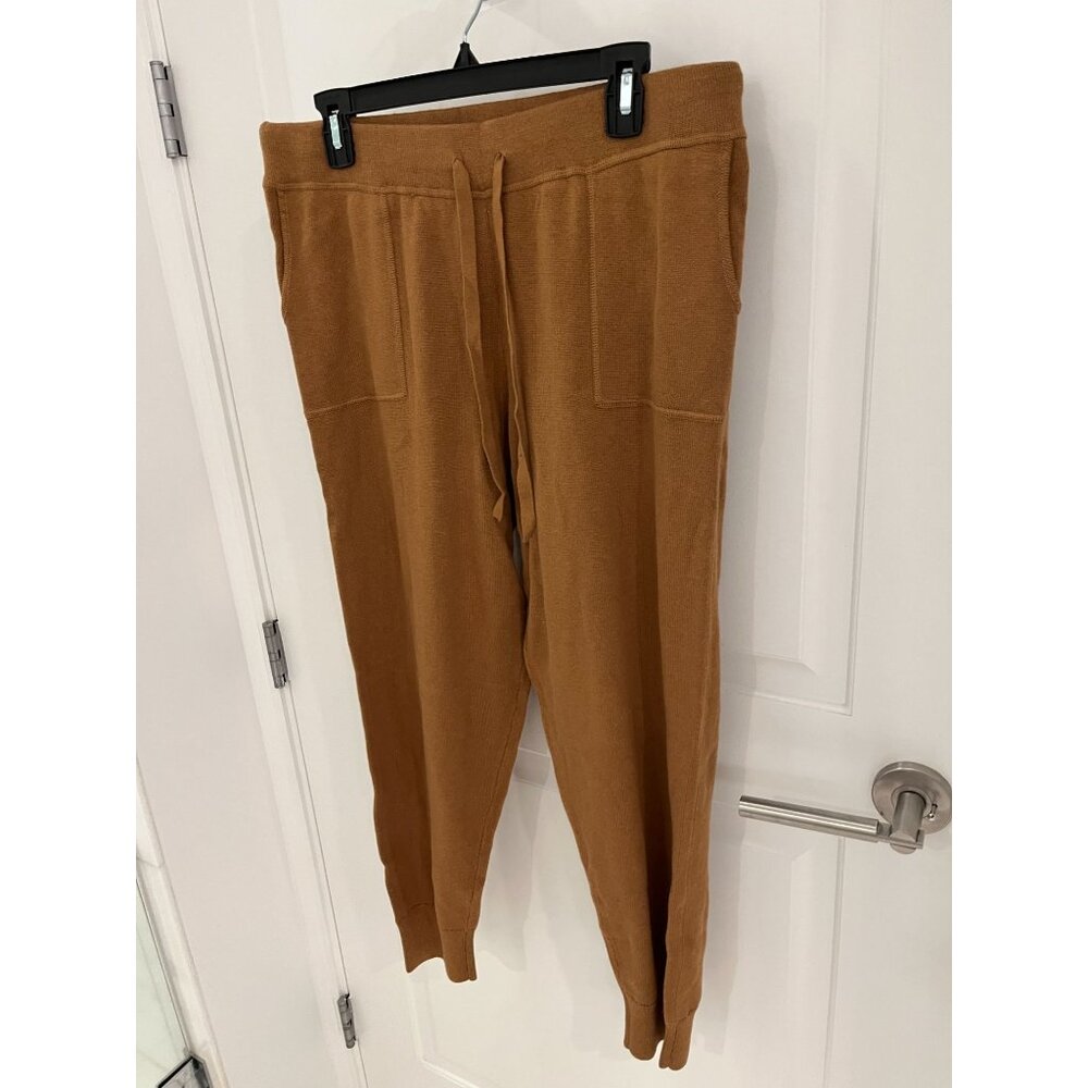NWT J. Crew Cotton Cashmere Jogger Pant Heathered Caramel Knit Size MEDIUM - Picture 4 of 9